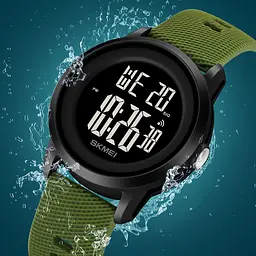 Чоловічий наручний годинник Skmei 2218 спортивний електронний цифровий Army Green, 2218AG (19158) - мініатюра 3