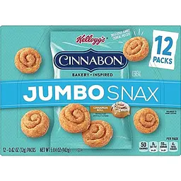 Снеки корисний перекус Cinnabon Kellogg's Jumbo Snax Cereal Snacks 12х12g