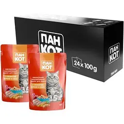 Вологий корм для кішок Пан Кот курка в соусі 100 г (4820111140985) - мініатюра 3