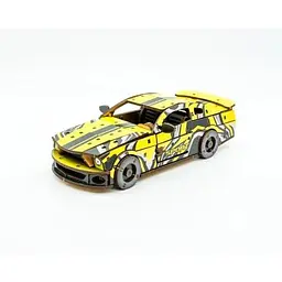 Механічний 3D Пазл PuzzleOk автомобиль Muscle car GT 162 деталі жовтий (2017329952) - мініатюра 2