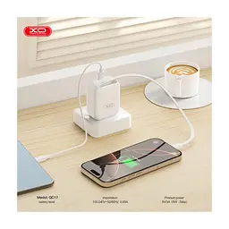 Зарядний пристрій XO 1xUSB-C PD30W GaN + cable USB-C to USB-C (XO-QC17) - мініатюра 6