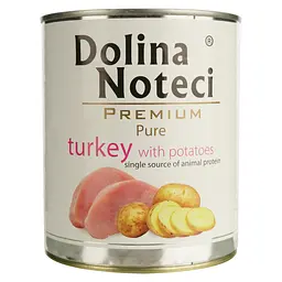 Вологий корм Dolina Noteci Premium Pure для собак схильних до алергії, з індичкою та картоплею, 800 гр - мініатюра 3