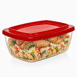 Контейнер судок харчовий лоток з кольоровою кришкою 1.5 л 20×15×8 см, Господар Червоний 87884