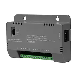 Блок живлення Kraft KRF-1208B (8CH) 96W, 8 каналів навантаження, 12V/1A на 1 канал, з регулятором напруги для компенсації довжини кабелю (43-00145) - мініатюра 11