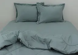 Комплект постільної білизни (Green Grey) 2-спальний TAG tekstil pbe0028609 - мініатюра 2