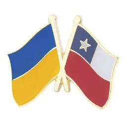 Подвійний значок-пін «Україна – Чилі» 25 × 19 мм (00350)