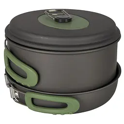 Набір посуду Bo-Camp Explorer 3 Pieces Hard Anodized Grey/Green (2200239) - мініатюра 2
