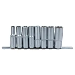 Набір насадок Sigma шестигранних подовжених 1/2" на планці 8 шт CrV (6003691)