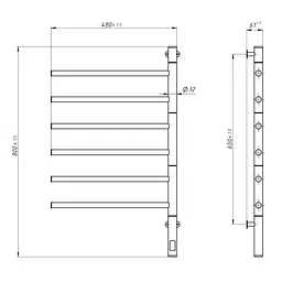 Електрична рушникосушка Navin Arabesque 480x800 Sensor з таймером, біла 12-123033-4880, Білий матовий, Електронний - мініатюра 2