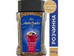 Кава розчинна AMBASSADOR 190г Strong, скло