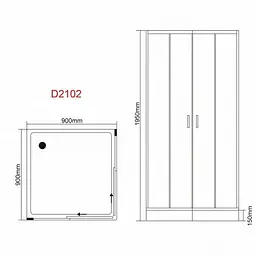 Душовий бокс Grace 90x90x195 см квадратний скло матове профіль хром SLD-2102, Хром, матовий, хром - мініатюра 3