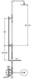 Душова система Kohlman Axel gold QW276AGD, Золотий - мініатюра 2