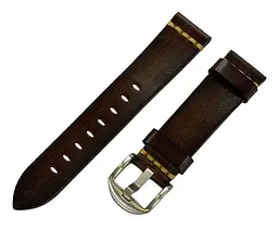 Шкіряний ремінець Primolux C052B Steel buckle для годинника Samsung Galaxy Watch 3 45 мм (SM-R840) Dark Brown - мініатюра 2