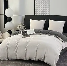 Постільна білизна L&M Home Textiles двоспальне з вареної бавовни не вимагає прасування 100% бавовна 180х220см Молочний - мініатюра 3