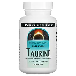 Таурин, Taurine Powder, порошок, 100 грамм Source Naturals vit0002751