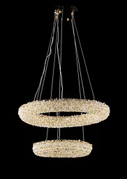 Підвісна світлодіодна кришталева люстра Splendid Ray L6356/600+400/2 LED, золото, 89 Вт, від 13-20 м² - мініатюра 2