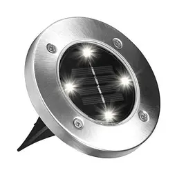 Світильник на сонячній батареї DISK Lights підсвічування для саду 4 Led сталевий - мініатюра 4