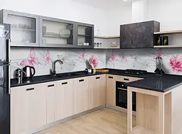 Кухонний фартух Ніжні Метелики вінілові метелики для кухні 65х250 см Тварини Сірий Happy Pocket Z184661 - мініатюра 4