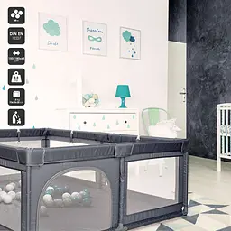 Манеж BabyGO Playpark з 48 кульками синій - мініатюра 9