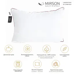 Подушка пухова трикамерна MirSon Delicate Classic №2772 м'яка 50х70 см біла (2200005194188) - мініатюра 3