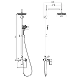 Душова система Imprese Bilina T-15225, Хром - мініатюра 2
