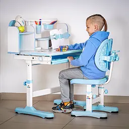 Комплект меблів Mealux Panda Blue: стіл + стілець + полиця (BD-28 BL) - мініатюра 4