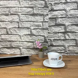 Самоклеюча декоративна 3D панель Loft Expert під сіру цеглу 700x770x5 мм - мініатюра 3