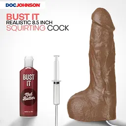 Фалоімітатор Doc Johnson The Realistic Cock ULTRASKYN Squirting, 24 см - мініатюра 2