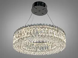 Кришталева підвісна LED люстра Diasha 8693-500CH у хромі