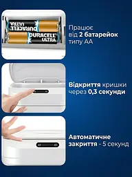 Відро для сміття складане з сенсорною кришкою та інтелектуальним датчиком 8 л- 17, 5 л, біле / синє (3253469940) - мініатюра 7