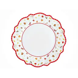 Тарілка підставна Lefard Christmas Delight, 28 см, білий з червоним (985-119)