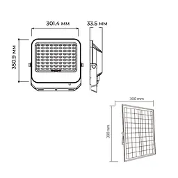 Прожектор світлодіодний Horoz Electric Tiger Pro-300 300W із сонячною панеллю 6400K чорний - мініатюра 2