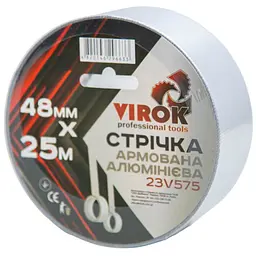 Стрічка клейка армована алюмінієва Virok 48мм х 25м 150 мкм (23V575)