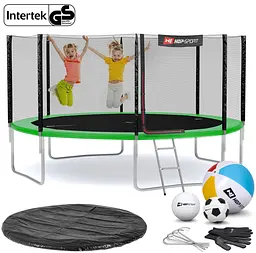 Батут Hop-Sport 14ft (427см) зелений із зовнішньою сіткою - мініатюра 2