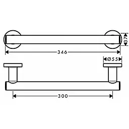 Тримач для рушника Hansgrohe Logis Universal 30 см хром 41713000 Хром - мініатюра 2