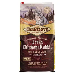 Сухий корм для дорослих котів Carnilove Fresh Chicken & Rabbit for Adult cats з куркою і кроликом 6 кг - мініатюра 2