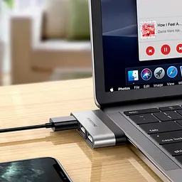 Мульти адаптер хаб Borofone DH1 3в1 Type-C to USB 3.0 F/ 2 USB 2.0 F - мініатюра 2