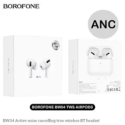 Навушники Borofone BW04 Active noise cancelling true wireless BT headset White - мініатюра 6
