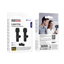 Бездротова мікрофонна система BOROFONE BFK16A Winner dual-mic (Lightning) Black - мініатюра 2