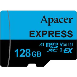 Карта пам'яті Apacer microSDXC 128GB Class 10 UHS-I U3 V30 A1 (AP128GMCEXG3X17-RA) [150033]