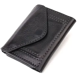 Шкіряне чоловіче портмоне GRANDE PELLE 8х10х1,5 см acs0027528 - мініатюра 2
