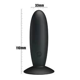 Анальна пробка Pretty Love Butt Plug Massager 11 см (чорний) - мініатюра 6