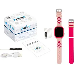 Дитячий смарт-годинник AmiGo GO005 4G WIFI Thermometer Pink Рожеві - мініатюра 8
