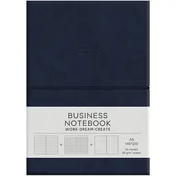 Зошит Genius Business А5 96 аркушів у лінію м'яка палітурка Deep Blue (A5-7142)