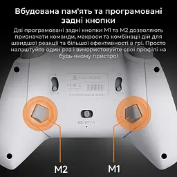 Бездротовий геймпад Ajazz GP100S RGB із зарядною станцією білий (GP100S-W) - мініатюра 12