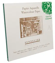 Склейка для акварелі Sennelier, 20 аркушів, холодне пресування, 300 г/м, 20x20 см - мініатюра 2