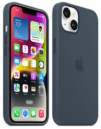 Чохол протиударний силіконовий Silicone Case MPRV3ZE/A MagSafe (Original) для Apple iPhone 14 (6.1") Storm Blue - мініатюра 7