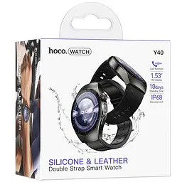 Смарт-годинник Hoco Y40 Smart sports watch (call version) Black - мініатюра 3