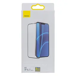 Захисне скло BASEUS 0.3 mm SGQP010201 Apple iPhone 13 Pro Max/ iPhone 14 Plus 2 шт Black (27521_1833619) - мініатюра 2