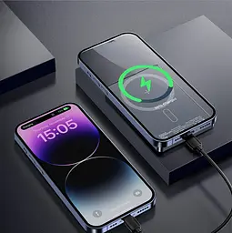 Універсальна мобільна батарея Essager Cross-Border 5000mAh 20W Magsafe/PD/QC3.0 Сірий (EDY5K-YJ0A-Z) - мініатюра 6
